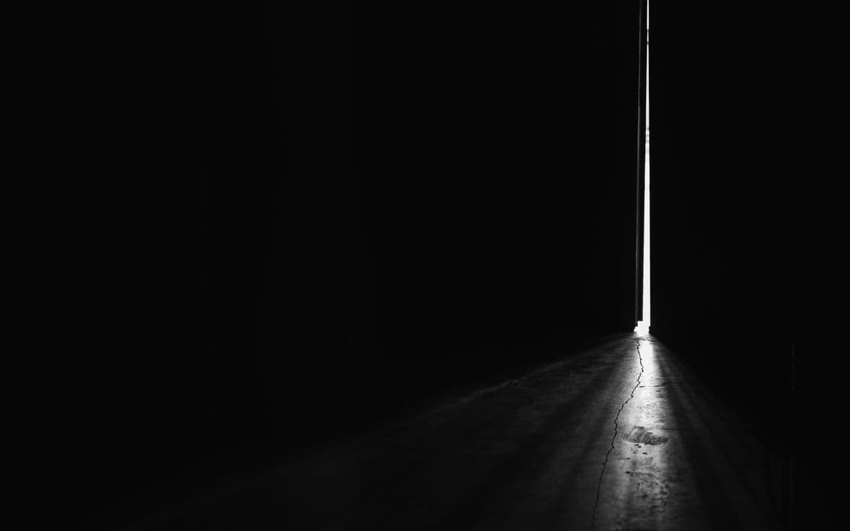 A thin seam of light in the dark